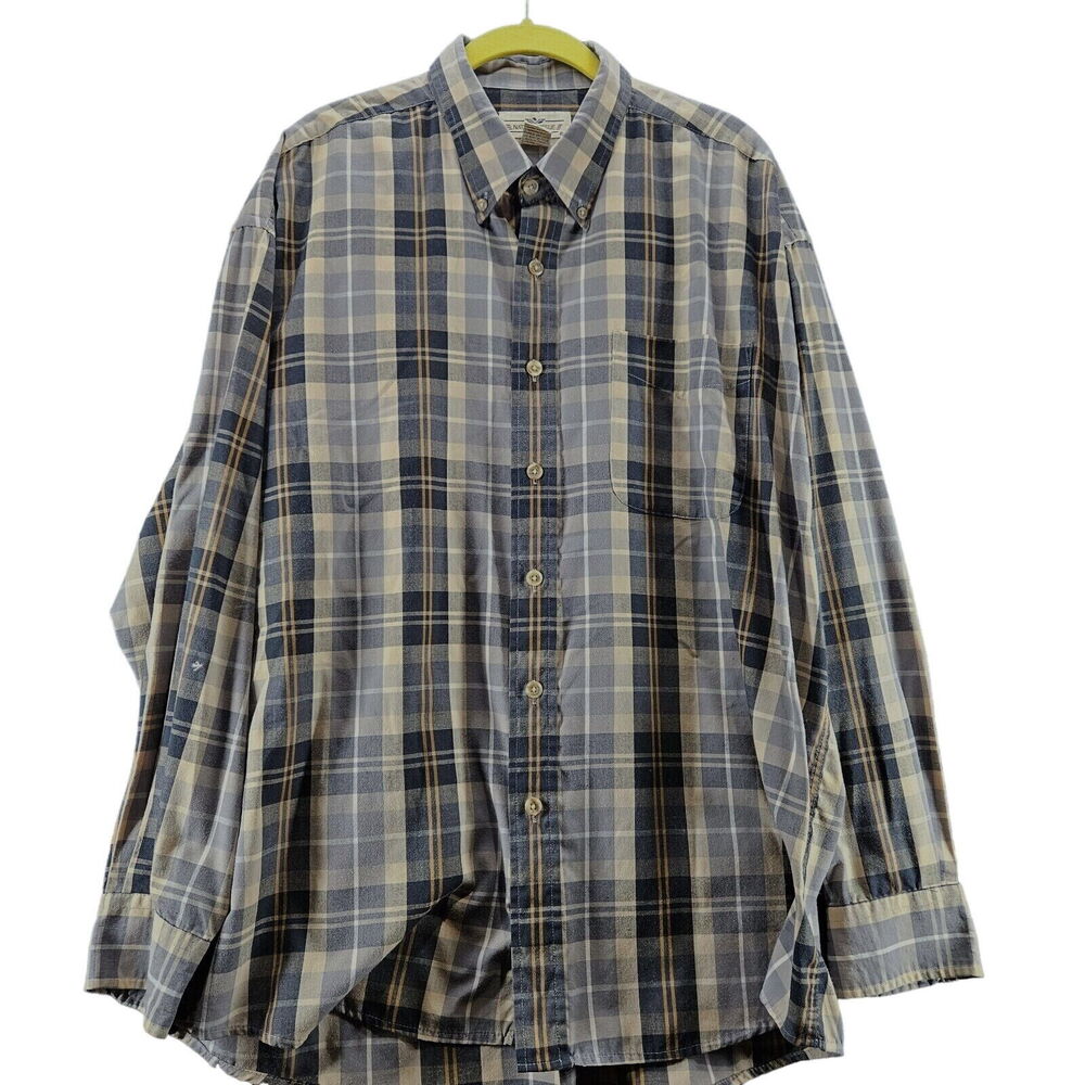 Natural Issue Mens Button Up Shirt Multi-Color Size XL Polyester Blend Pocket